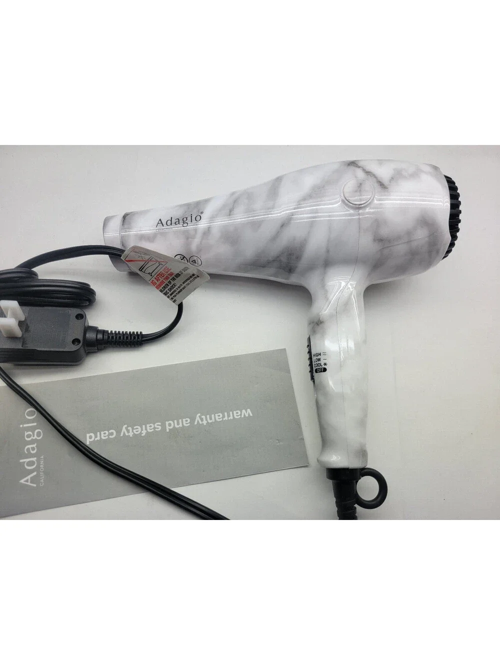 Adagio Professional 2500 Blow Dryer Hair Dryer - Marbled Grey / White  **NWOB**